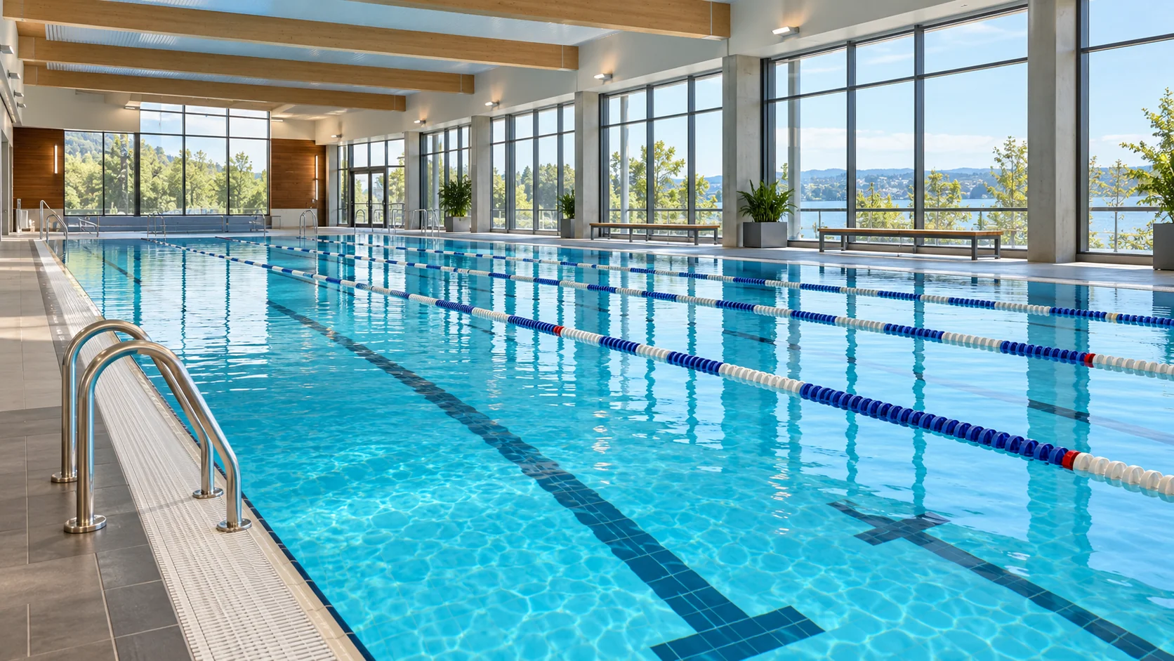 Piscina coberta da academia
